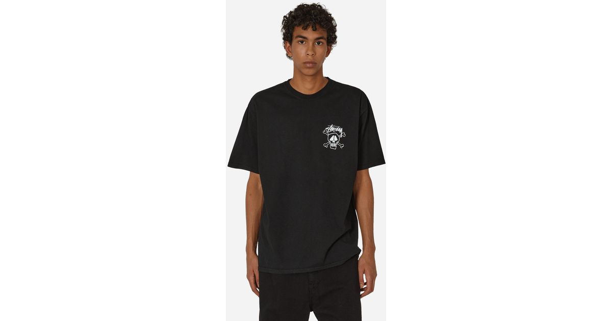 Stussy - Skull & Bones Pigment Dyed Tee : Black – arts - rec