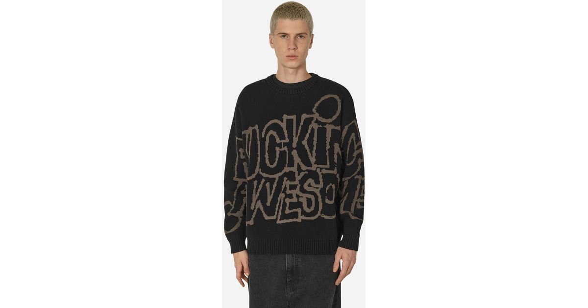 Fucking Awesome Pbs Knit Sweater in Black for Men | Lyst