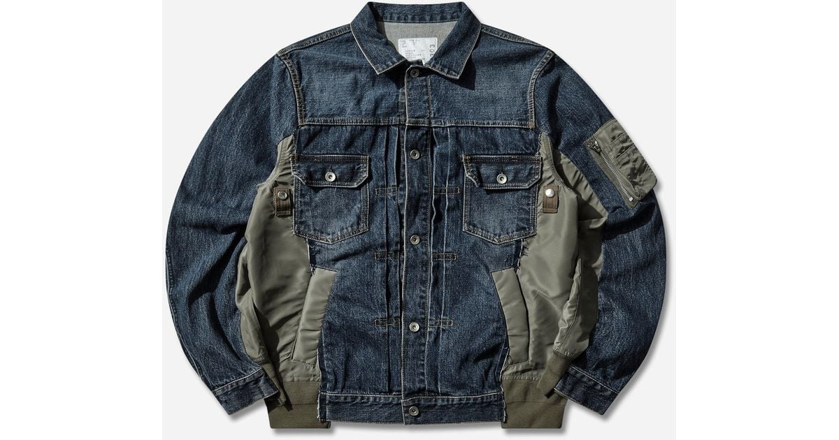 Sacai S Denim X Nylon Twill Jacket in Blue for Men | Lyst