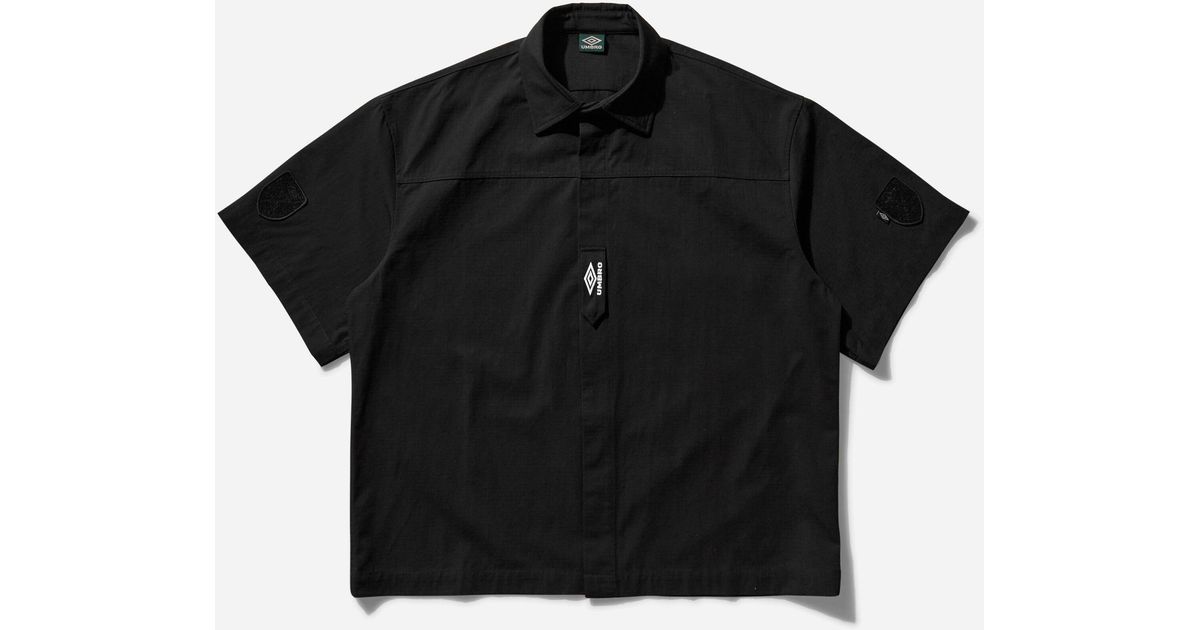 Umbro Men S Tactical Shortsleeve Shirt Washed in Black for