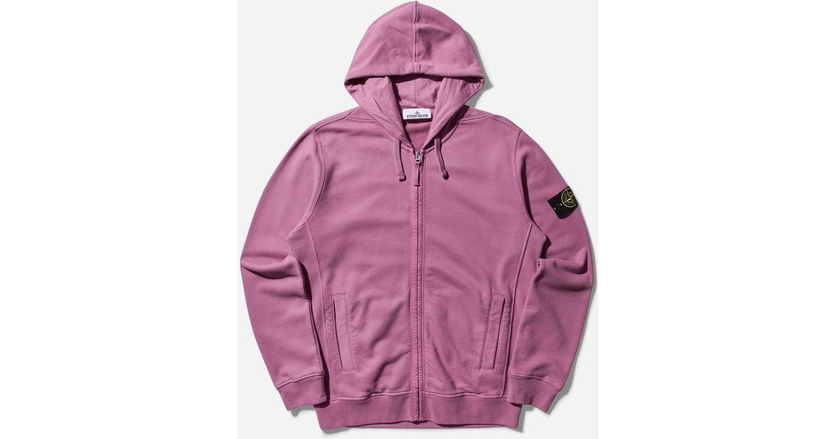 Pull Stone Island Rouge - Zip Hoodie Coton/nylon Taille M | Style Streetwear Y2K Casual