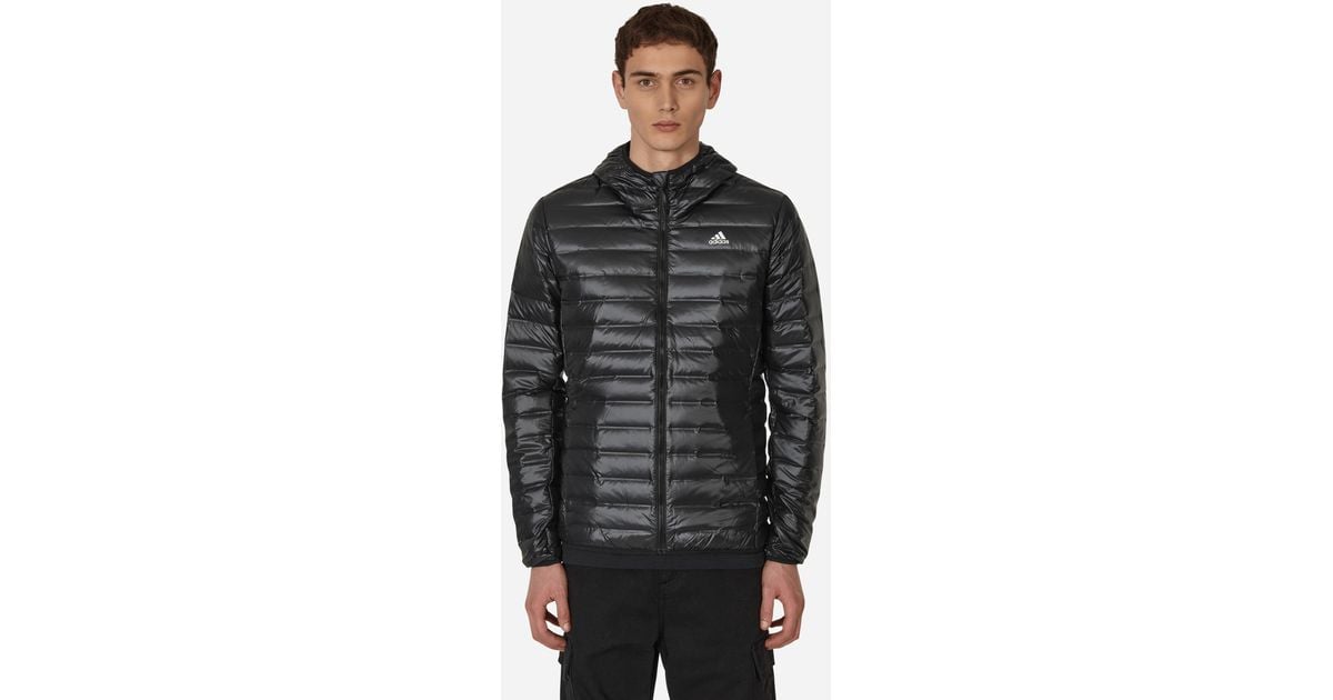 adidas Varilite Down Hooded Jacket in Black for Men | Lyst