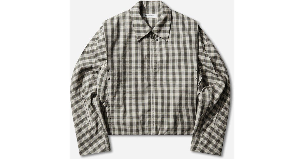 Kiko Kostadinov Men S Irimias K-dart Bomber Oyster Check in Gray 
