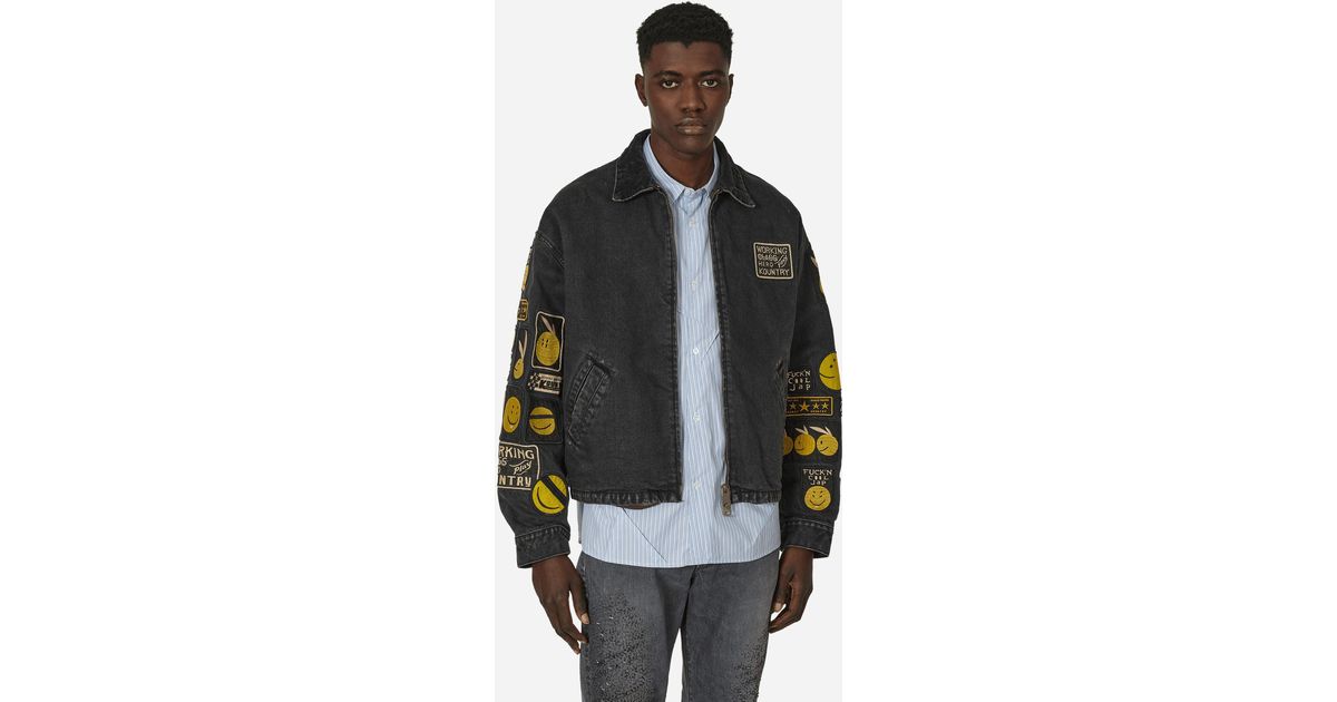 Kapital 14Oz Denim T-Back Drizzler Jacket (Anarchy Rainbowy Kapital 14Oz Denim T-Back Drizzler Jacket (Anarchy Rainbowy