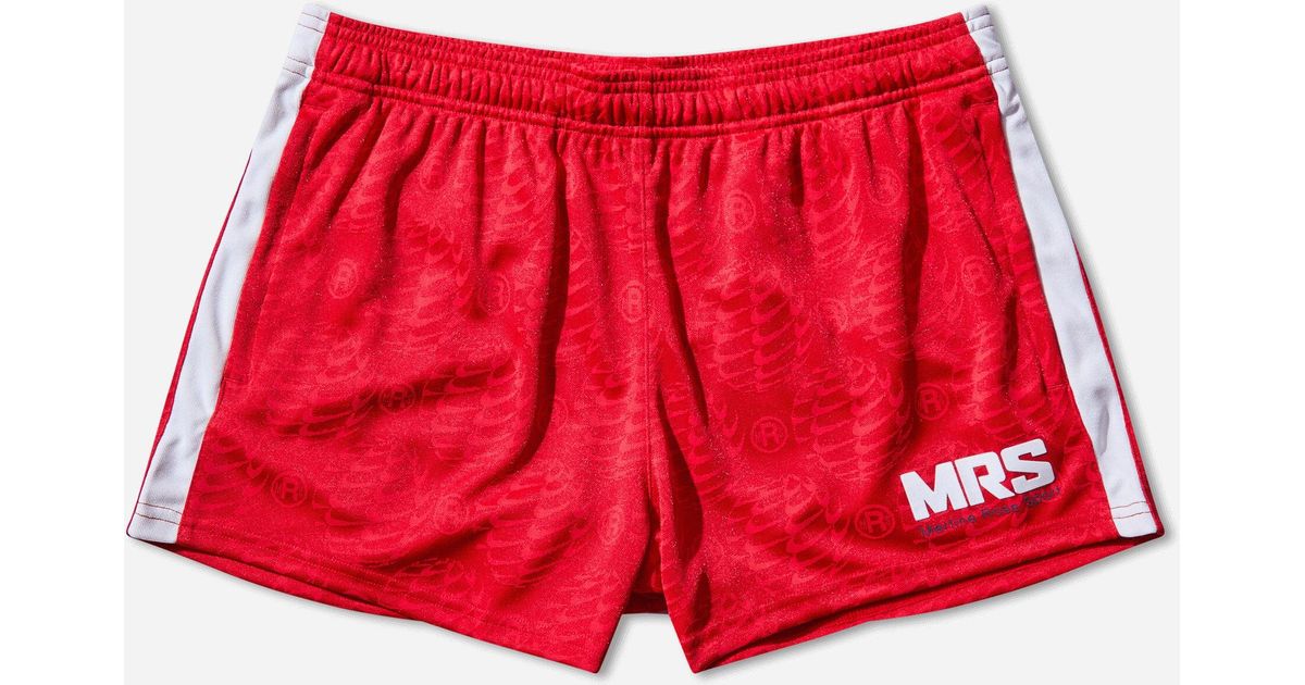 Red Roses Shorts Nike Men S Martine Rose Football Shorts University in Red for Men | Lyst