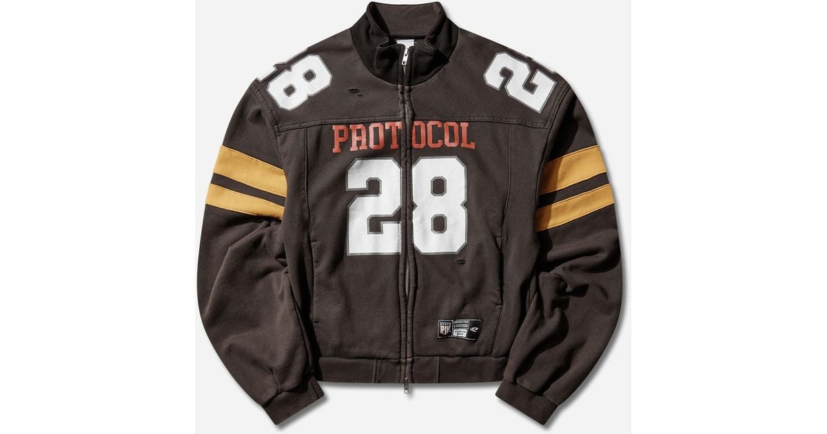 Protocol Index Men S Football Jersey Track Jacket Washed in Black