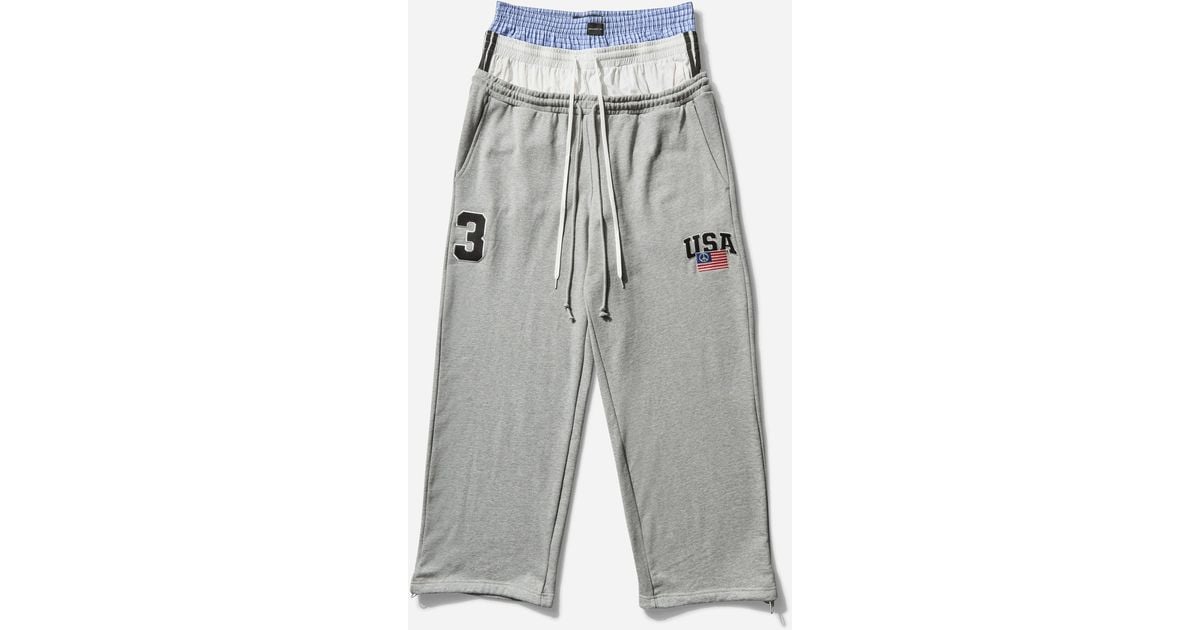 PROJECT G/R Men S 3 Layered Sweatpants in Gray for Men | Lyst