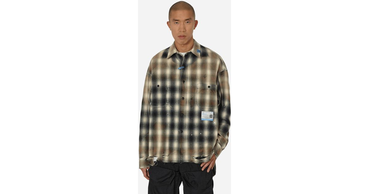 Maison Mihara Yasuhiro Vintage-like Check Shirt in Green for Men
