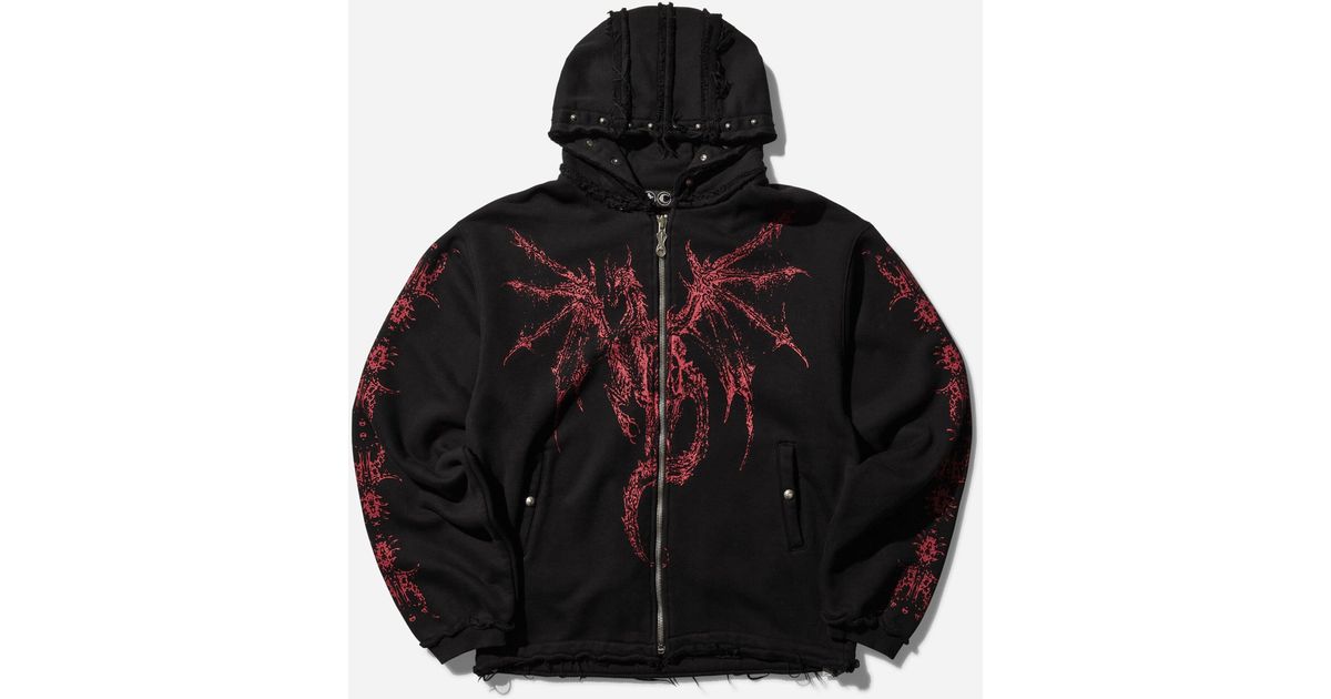 THUG CLUB S Dragon Stud Zip Up Hoodie in Black for Men | Lyst THUG CLUB S Dragon Stud Zip Up Hoodie in Black for Men | Lyst