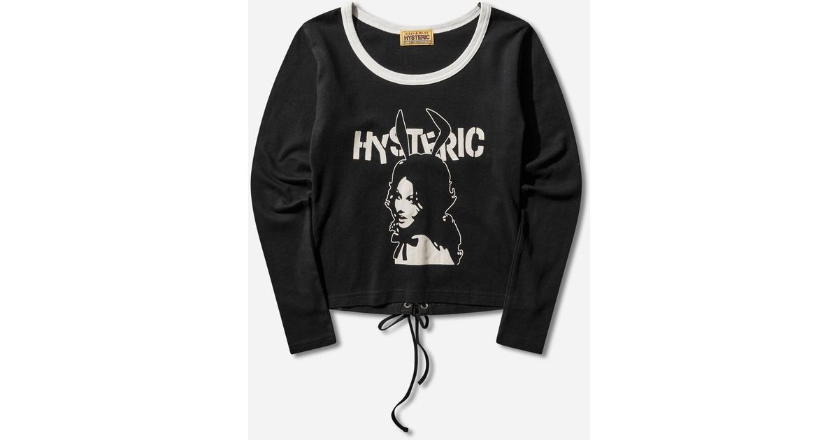Hysteric Glamour S Bunny Girl Lace-Up Baby T-Shirt in Black | Lyst