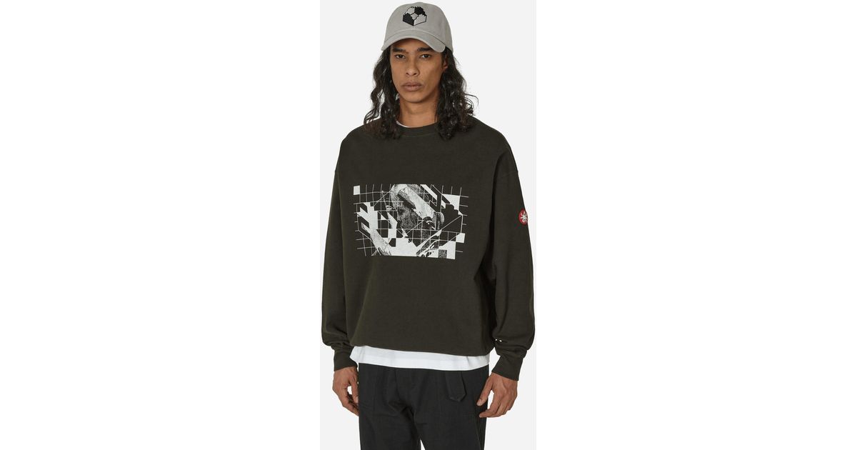 Cav Empt Washed Dimensions Crewneck Sweatshirt in Black for