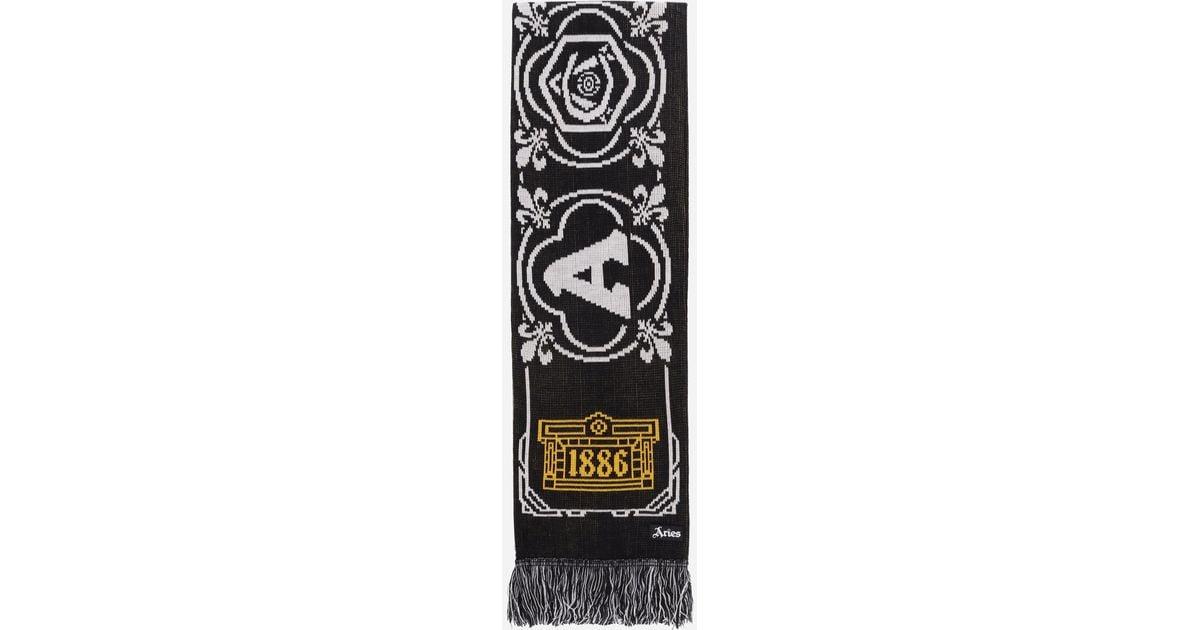 Aries Arsenal Bust Logo Scarf in White for Men | Lyst UK