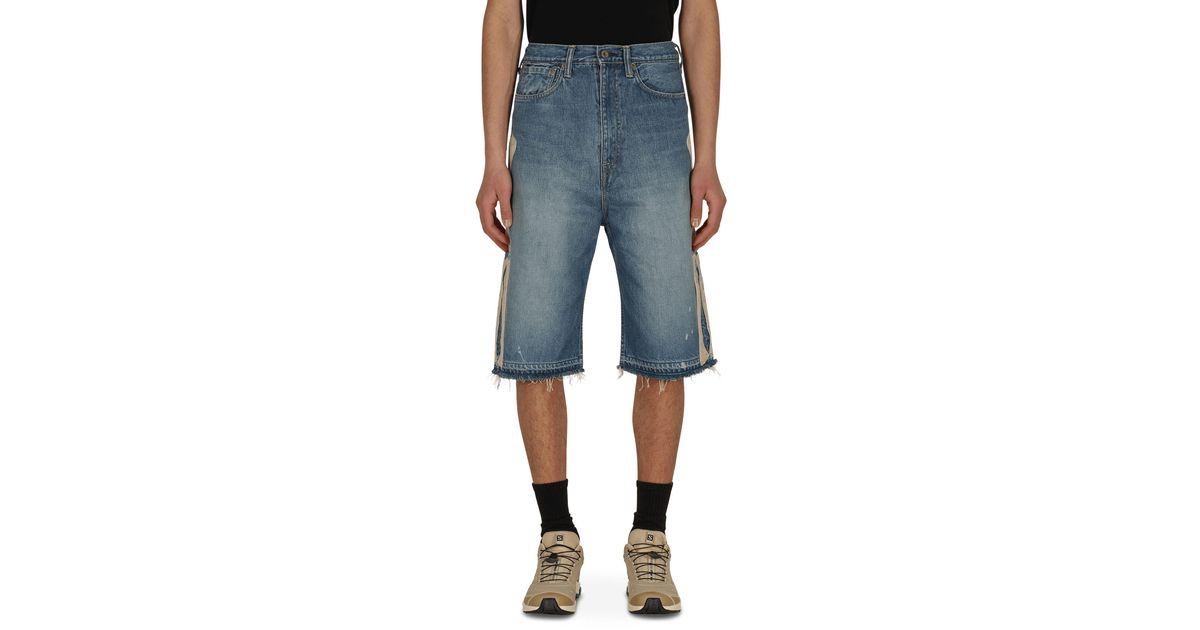Kapital Denim Bone Shorts in Blue for 