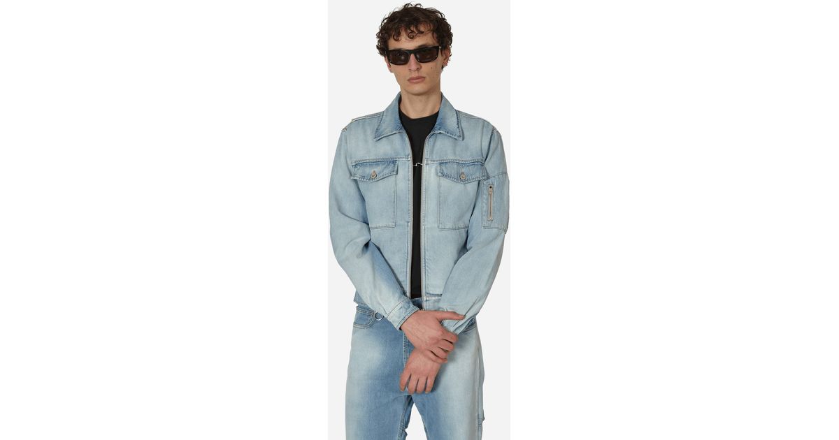 Random Identities Zipped Denim Jacket in Blue for Men | Lyst