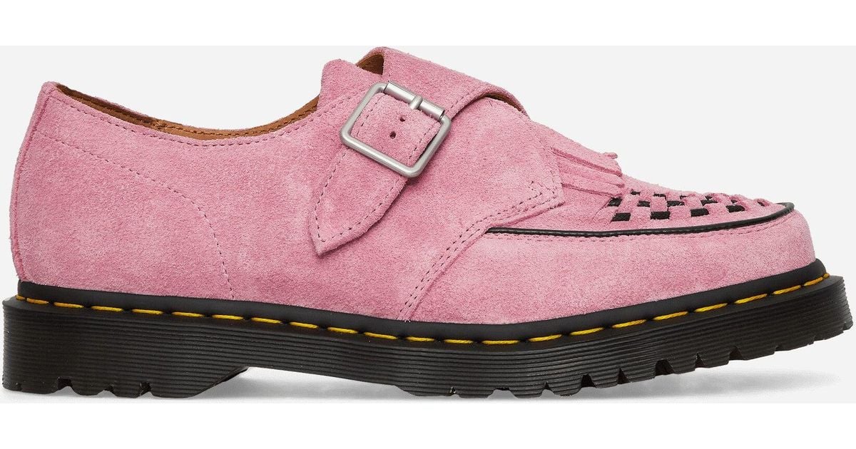 Dr. Martens Ramsey Suede Kiltie Buckle Creepers in Pink for 