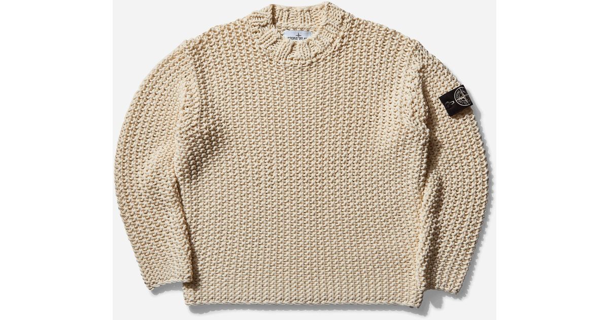 Stone Island S Uv-Reactive Chain Stitch Handmade Effect Sweater 
