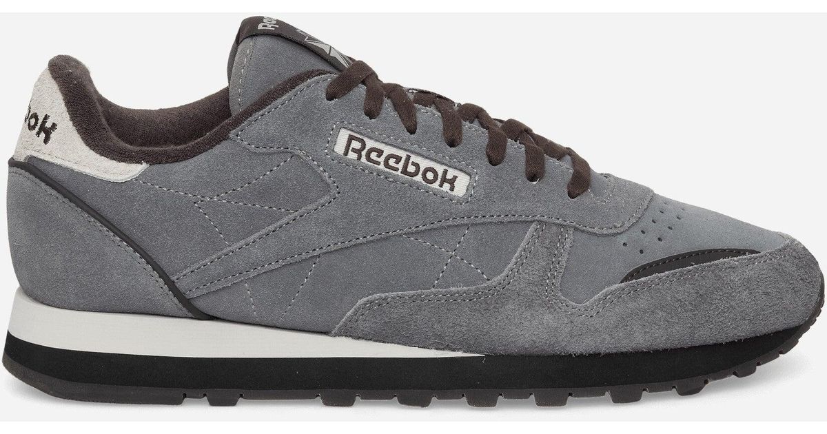 Sepatu Reebok Grey Reebok Classic Leather Premium Sneakers Suede in Gray for Men | Lyst