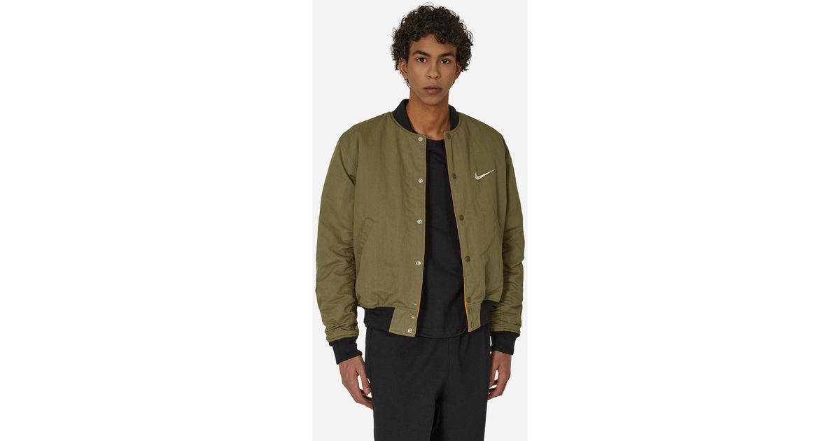 Nike Stüssy Reversible Jacket Medium Olive / Mandarin in Nike Stüssy Reversible Jacket Medium Olive / Mandarin in