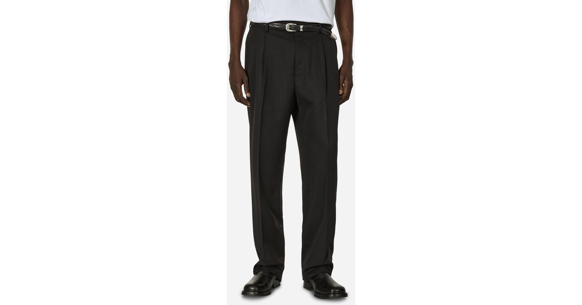 Wacko Maria Dormeuil Double Pleated Trousers in Black for Men