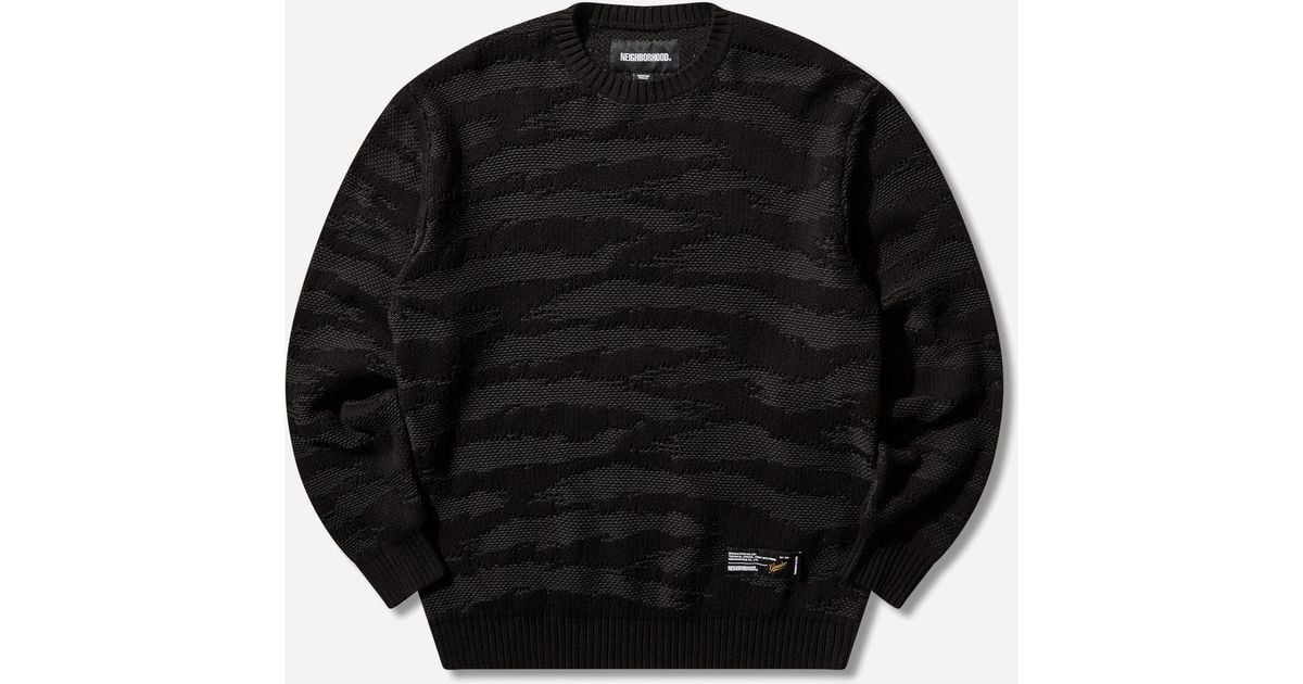 トップス NEIGHBORHOOD CAMO PATTERN CREWNECK Neighborhood S Camo Pattern Crewneck Sweater in Black for Men | Lyst