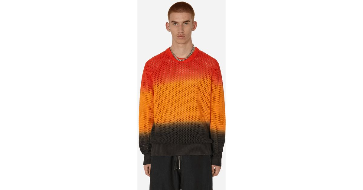 Stussy Pigment Dyed Loose Gauge Sweater Lava in Orange for Stussy Pigment Dyed Loose Gauge Sweater Lava in Orange for