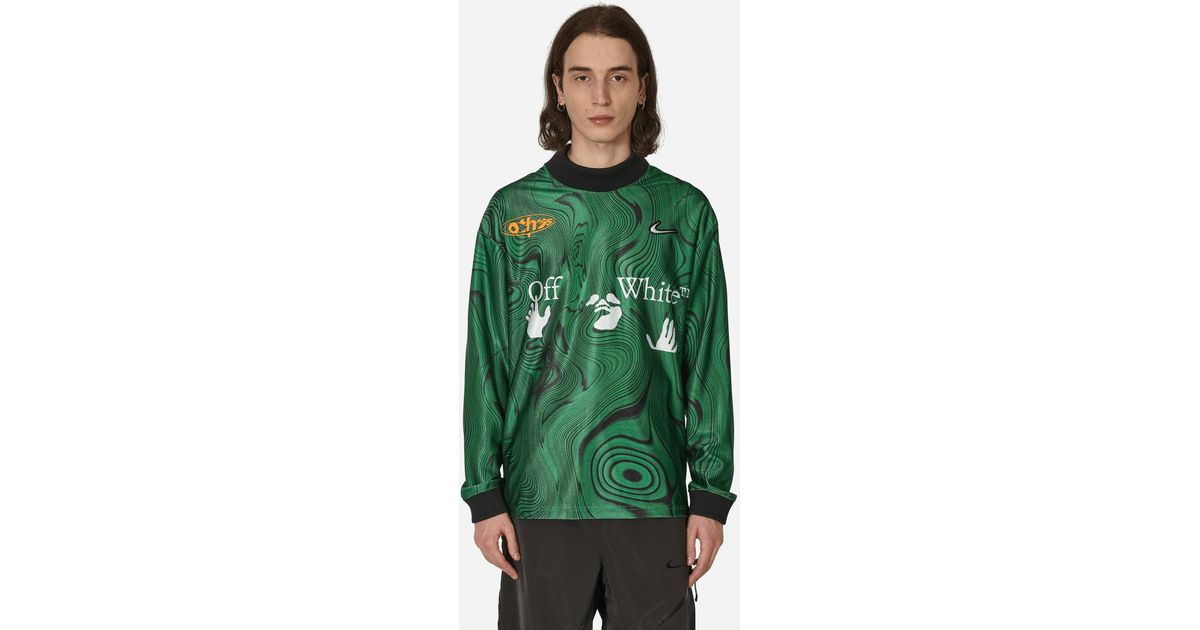 Nike Off-white Jersey Longsleeve T-shirt Kelly in Green for Men