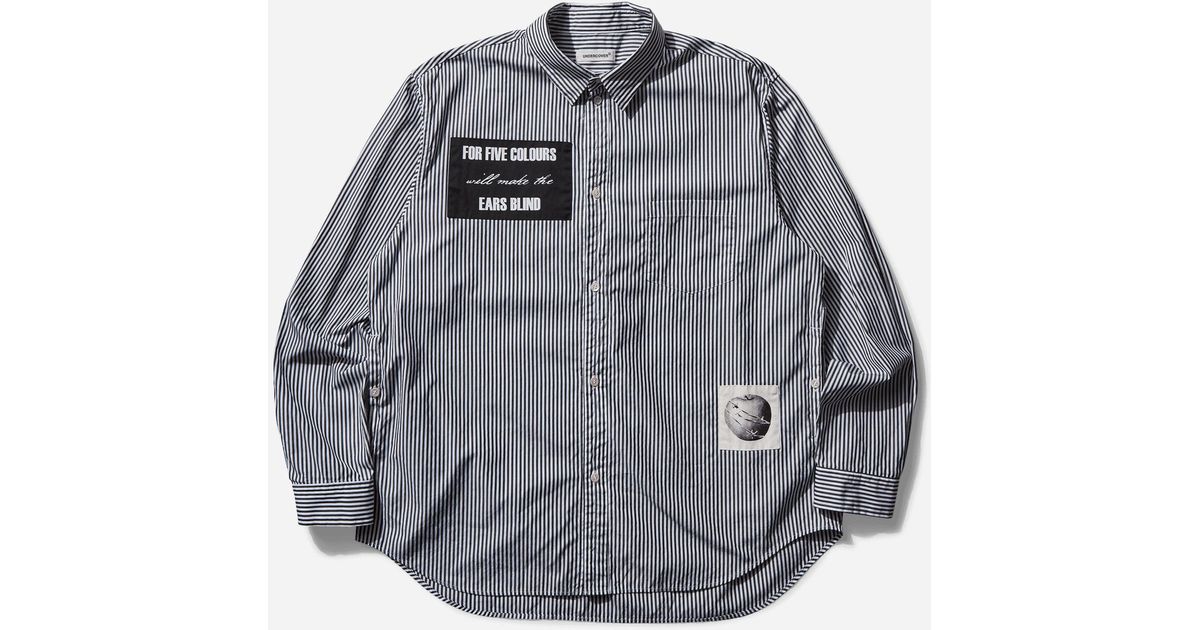 Undercover S Patchwork Striped Shirt in Gray for Men | Lyst