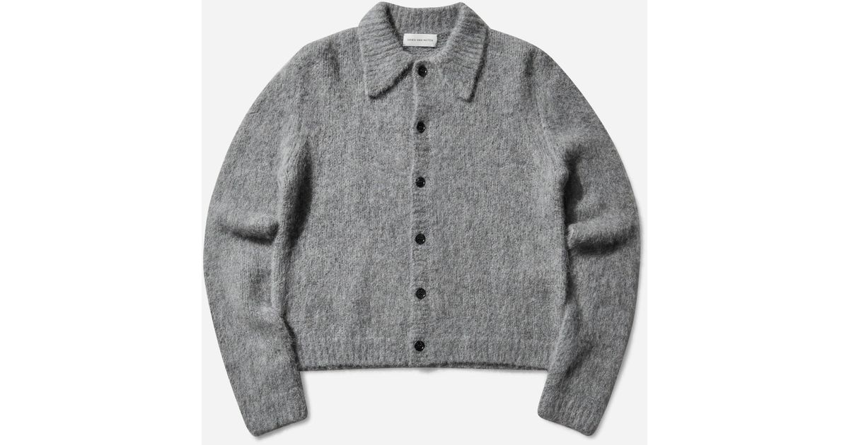 Dries Van Noten Men S Cropped Wool Cardigan Mid in Grey for Men