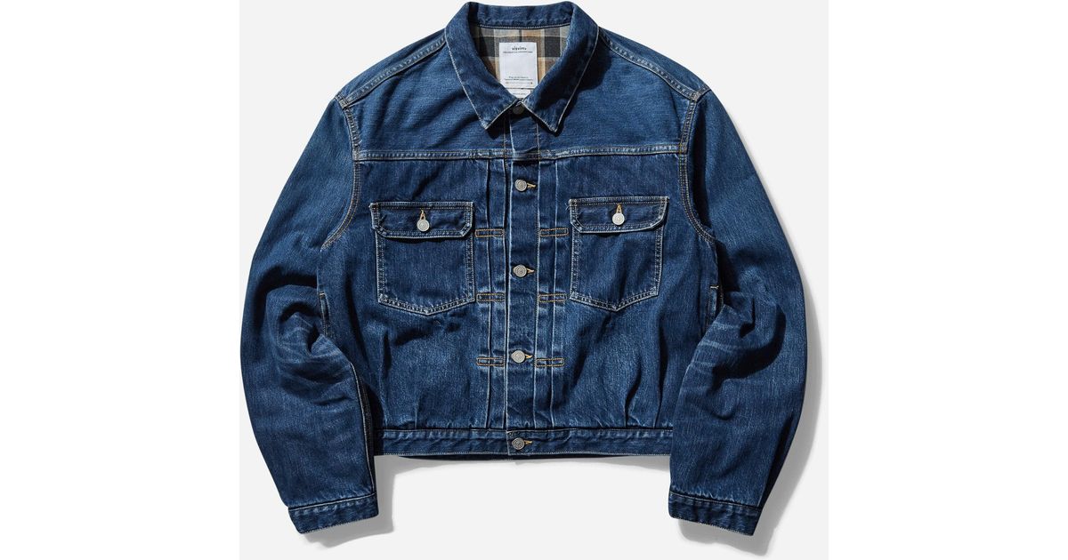Visvim Men S Ss 101x Jacket Damaged (check) in Blue for Men Visvim Men S Ss 101x Jacket Damaged (check) in Blue for Men