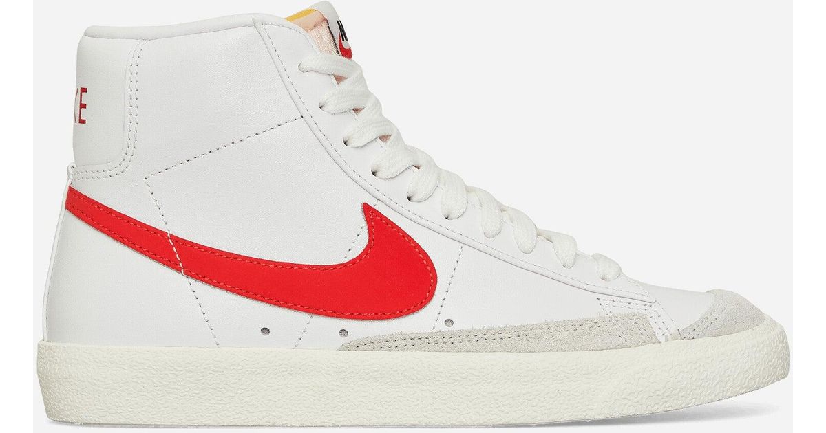 Nike Wmns Blazer Mid 77 Sneakers White / Habanero Red for Men | Lyst