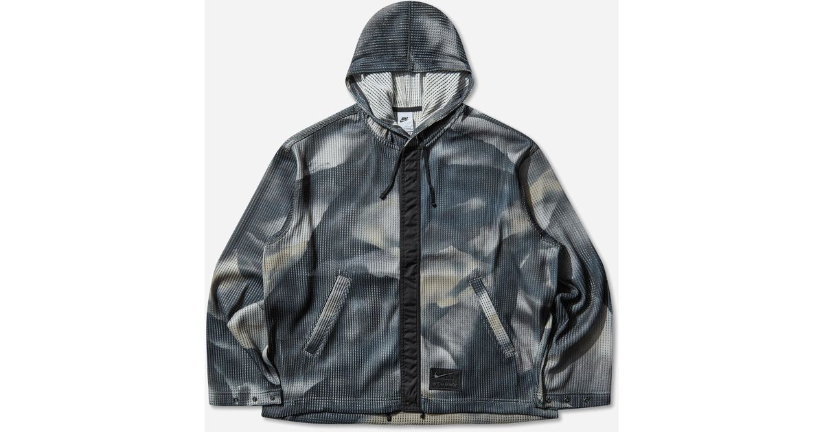 nike all over print hoodie grey