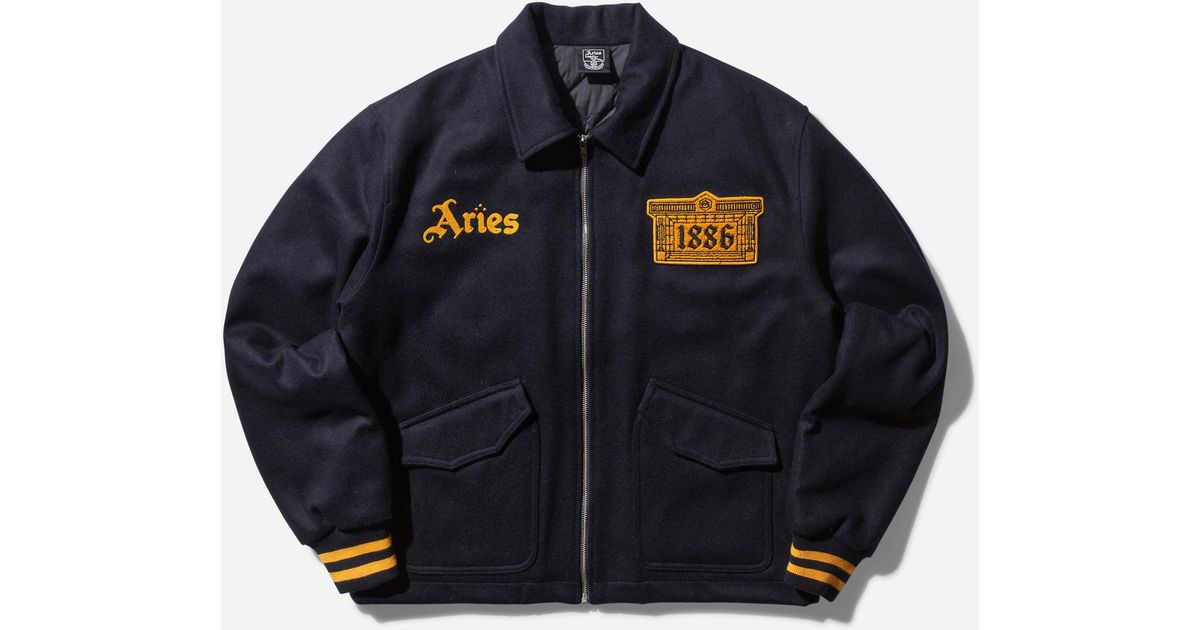 Aries S Arsenal Wool Bomber Jacket in Blue for Men | Lyst Aries S Arsenal Wool Bomber Jacket in Blue for Men | Lyst