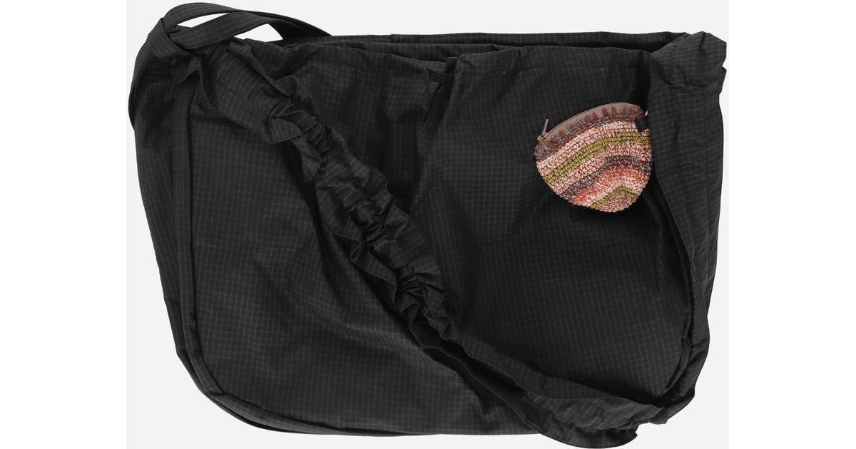 STORY mfg. Large Crossbody Drawstring Port-All Bag Obsidian in