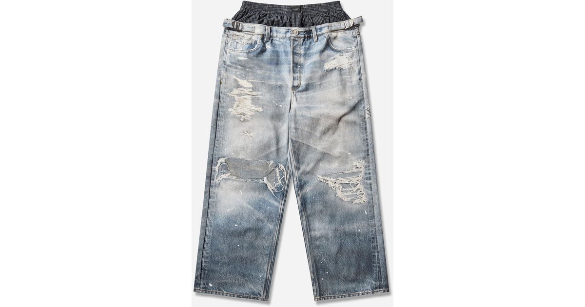 Protocol Index Men S Trompe-l Œil Layered Pants in Blue for Men | Lyst