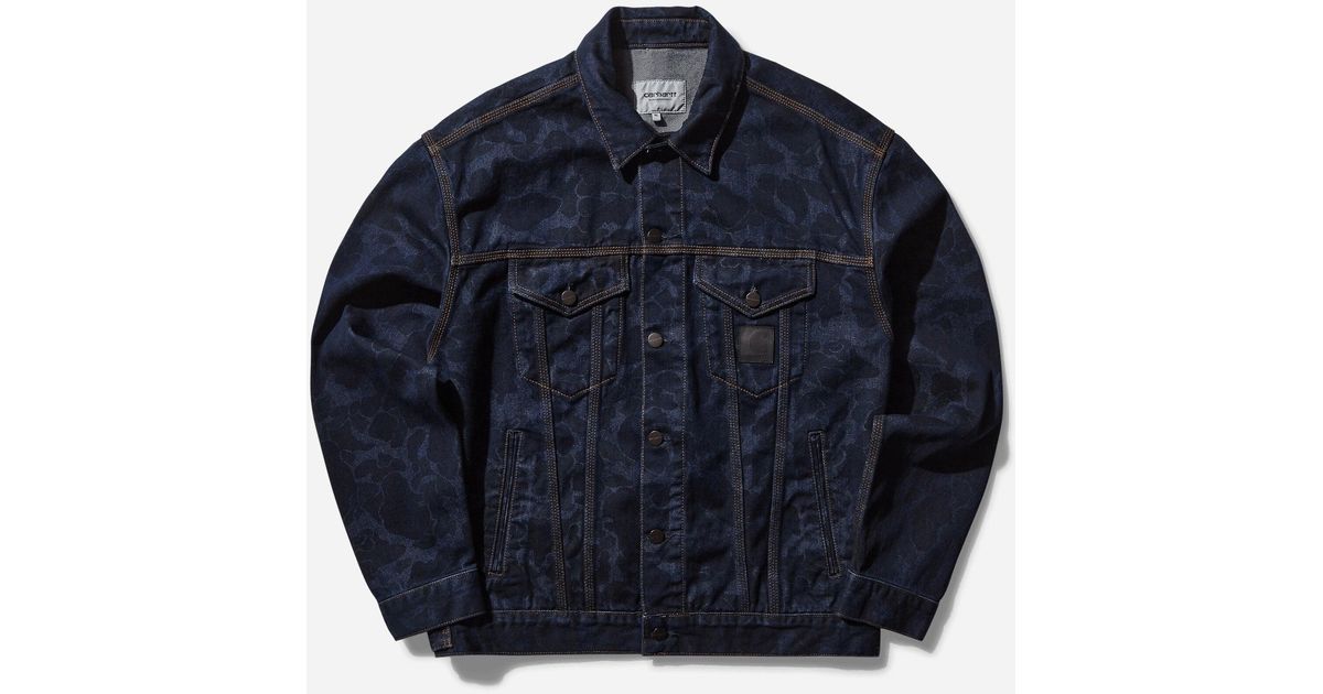 Carhartt Duck Helston Jacket Camo Duck (Stone Washed) in Blue for 