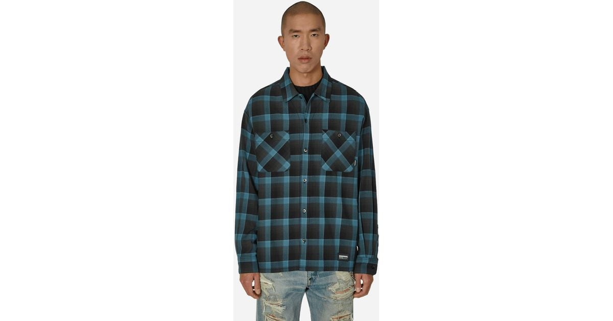 Neighborhood Half Hombre Check Longsleeve Shirt in Green for Neighborhood Half Hombre Check Longsleeve Shirt in Green for
