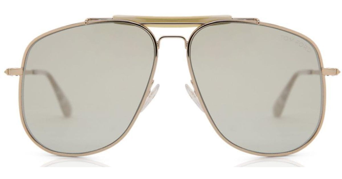 Tom Ford Ft0557 28v Sunglasses Gold Size 58 in Metallic for Men - Lyst