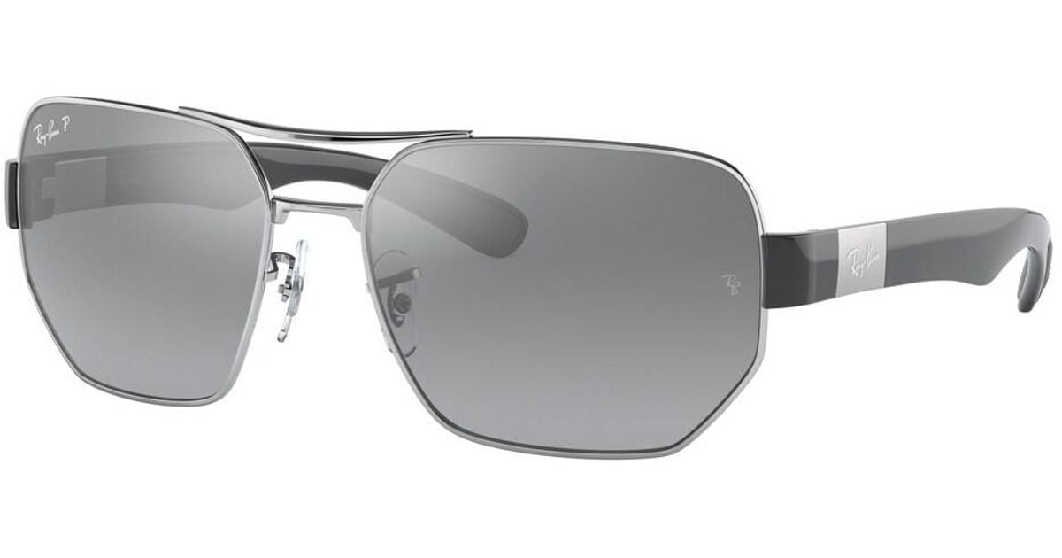 Ray-Ban Rb3672 Polarized 003/82 Sunglasses in Silver (Metallic) for Men ...