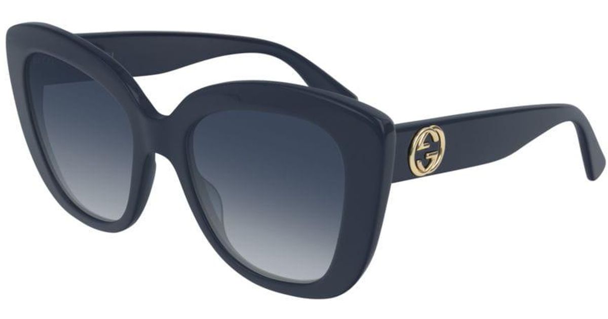 Gucci Synthetic GG0327S 007 Women's Sunglasses Blue Size 52 - Free Rx ...
