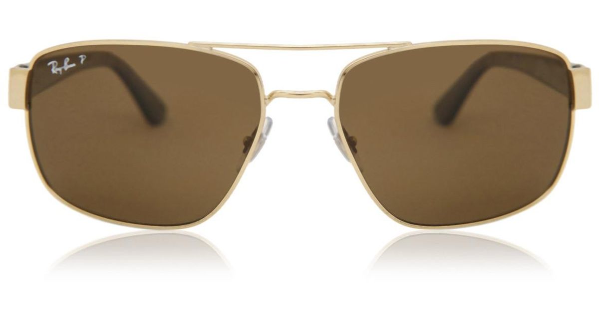 RayBan Rb3663 Polarized 001/57 Sunglasses Gold in Shiny Gold (Metallic