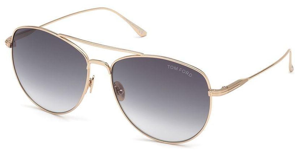 Tom Ford Ft0784 Milla 28b Women's Sunglasses Gold Size 59 in Metallic ...
