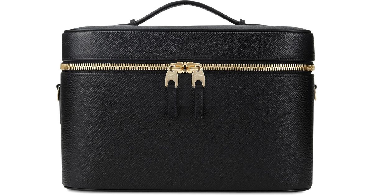 Smythson Panama Vanity Case In Metallic Lyst
