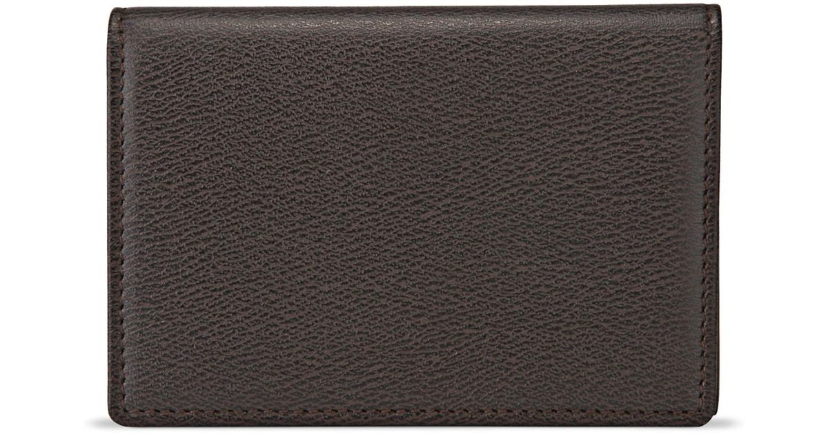 Smythson Leather Grosvenor Business Card Case In Brown For
