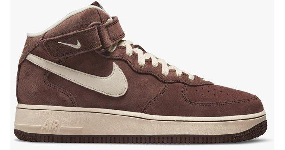 Nike Suede Air Force 1 Mid '07 Qs in Brown | Lyst UK