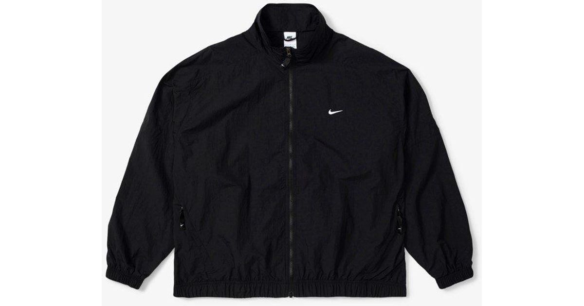 Nike Synthetic Solo Swoosh Woven Track Jacket in Black for Men | Lyst UK