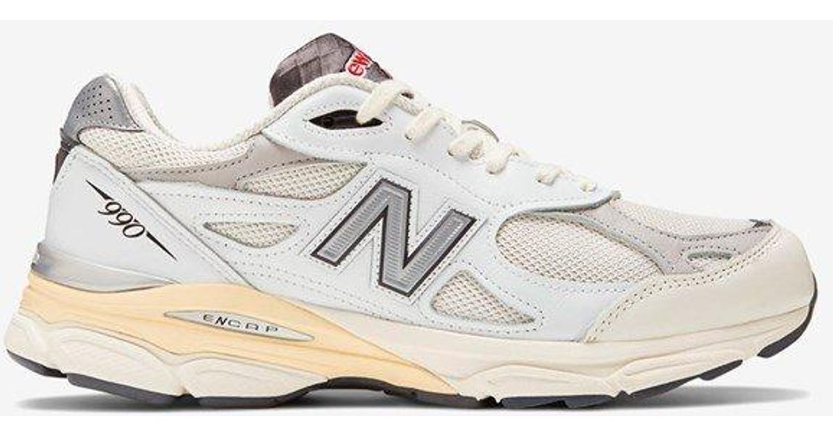 New Balance Synthetic 990v3 in White Lyst