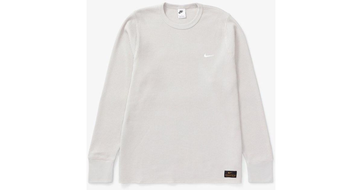 Nike Life Waffle Long Sleeve Top in White for Men | Lyst