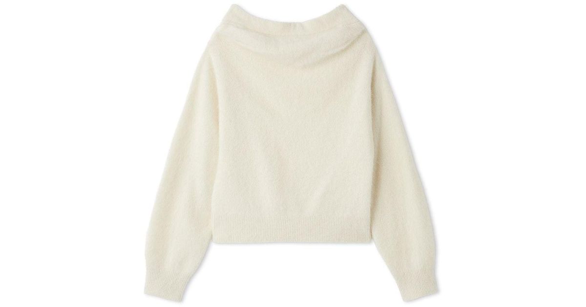 SNIDEL [High Quality Collection] Fox Cashmere Off-Shoulder Pullover in ...