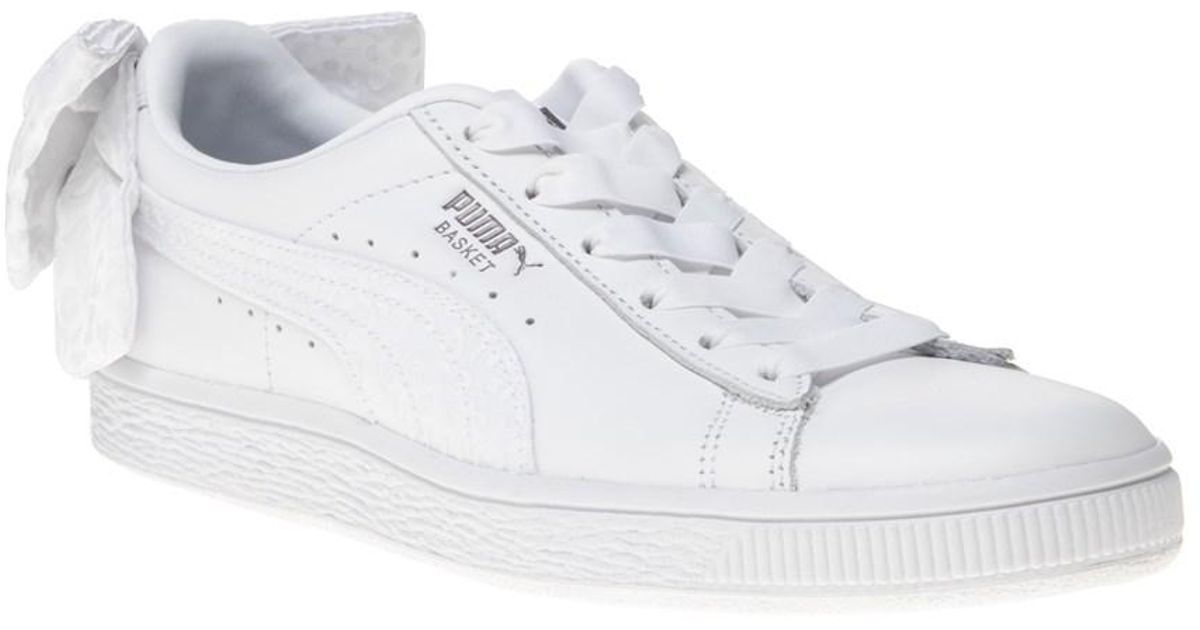 puma white bow trainers