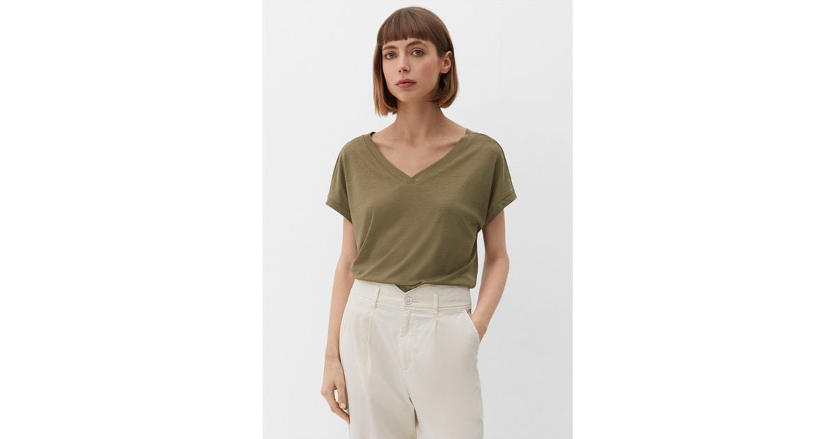 S.oliver T-Shirt mit Rückenausschnitt in Grün | Lyst DE